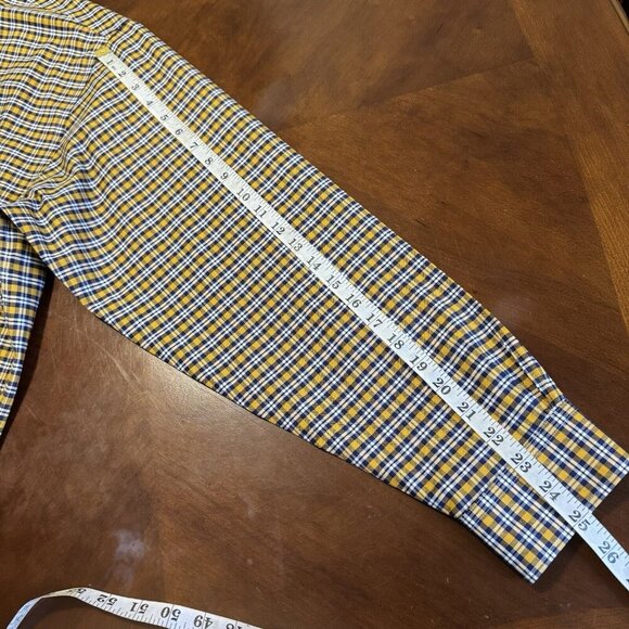 Brooks Brothers Supima Cotton Original Polo Button Shirt Men's Sz L Yellow Navy - Picture 12 of 14